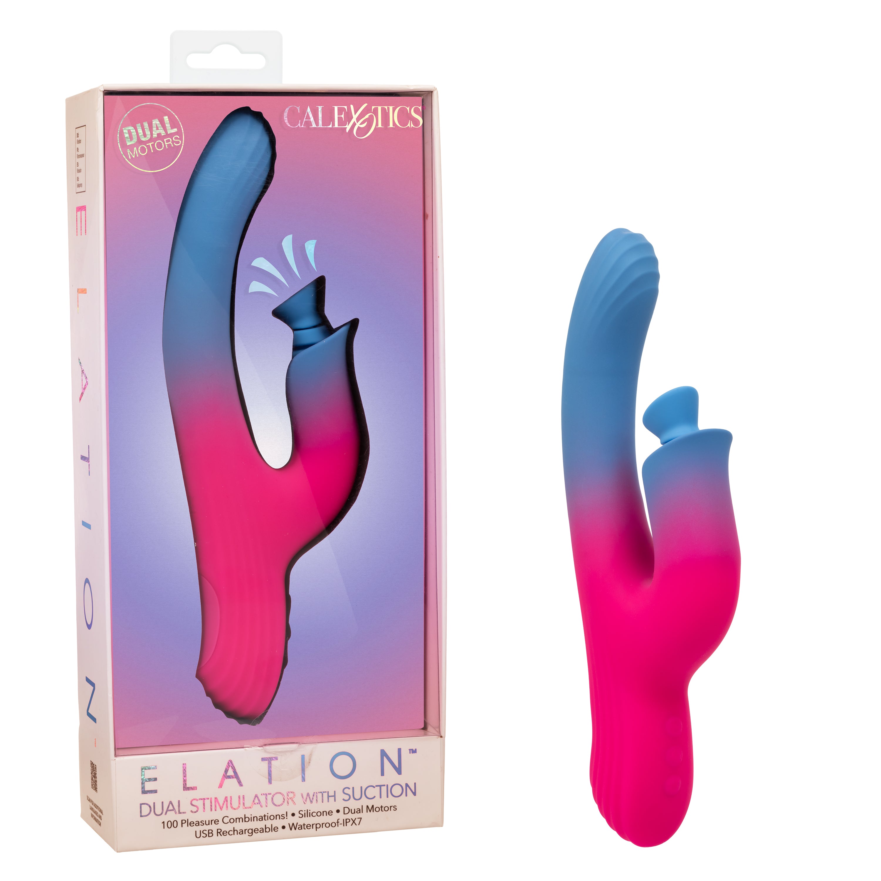 Elation Dual Stimulator with Suction Vibrator for Intimate Use VIBRATORS-RABBIT
