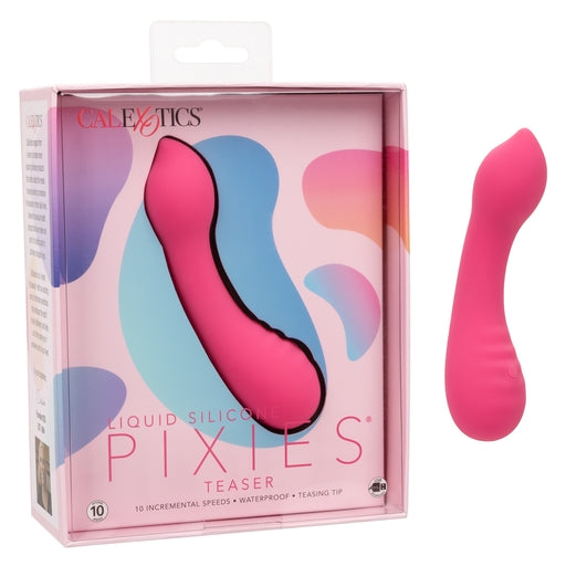 Liquid Silicone Pixies Teaser Pink Curved Massager with 10 Speeds and USB Rechargeable Default Title Vibrators