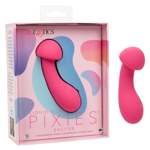 Liquid Silicone Pixies Exciter Pink Flexible Dual-Sided Massager with 10 Speeds and USB Rechargeable Default Title Vibrators