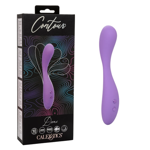 Contour Demi Purple Flexible Liquid Silicone Massager with 10 Vibration Functions and USB Rechargeable Waterproof Design Default Title VIBRATORS