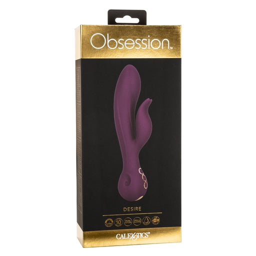 Obsession Desire Purple Silicone Dual Vibrator with Gold Plated Decor, Waterproof and Rechargeable Default Title VIBRATORS-RABBIT