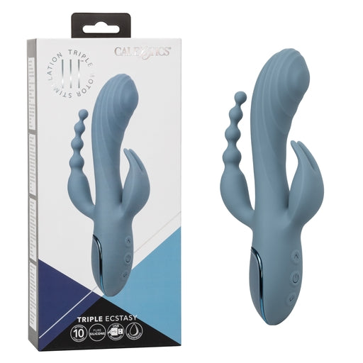 Triple Motor Rechargeable Vibrator Massager With Beaded Tail VIBRATORS-RABBIT