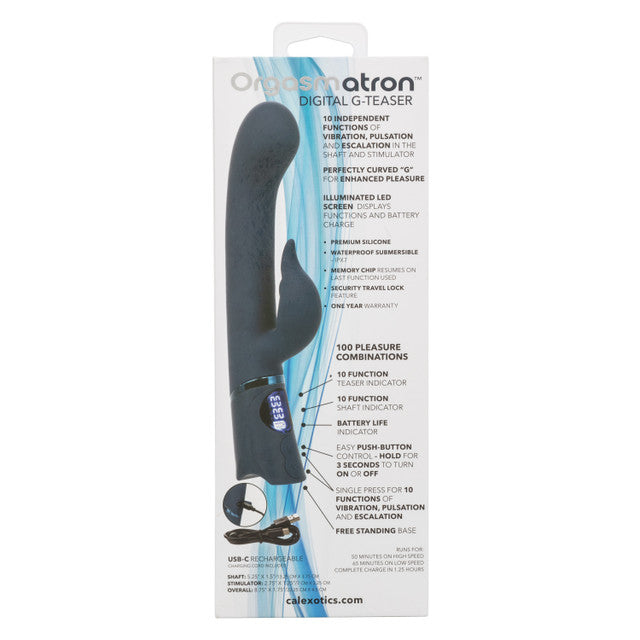 Orgasmatron Digital G-Teaser Dual Massager in Navy Blue with 100 Pleasure Combinations and LED Screen > Vibrators > Ladies > Rabbit Multi