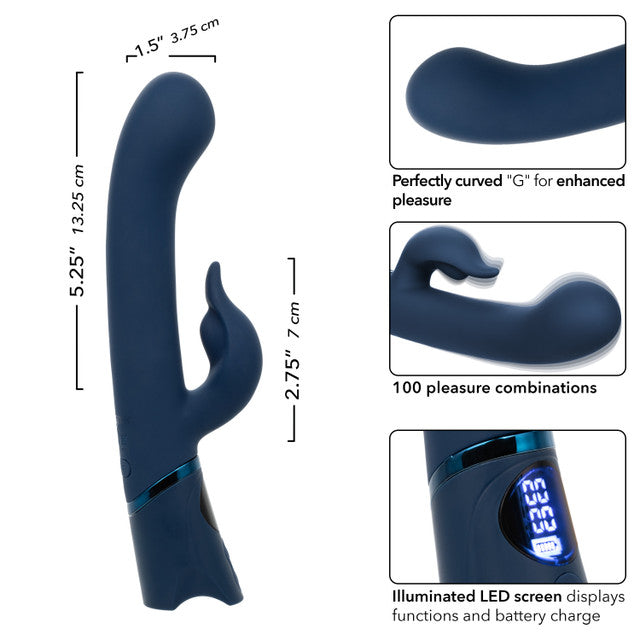 Orgasmatron Digital G-Teaser Dual Massager in Navy Blue with 100 Pleasure Combinations and LED Screen > Vibrators > Ladies > Rabbit Multi