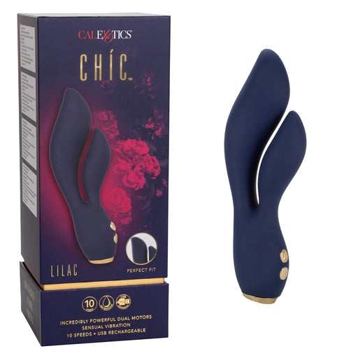 Chic Lilac Silicone Dual Motor Vibrator with Gold Accents – 10 Vibration Speeds, USB Rechargeable, Waterproof, Flexible Design Default Title VIBRATORS-RABBIT