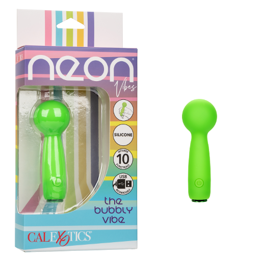Neon Vibes The Bubbly Vibe Mini Massager in Bright Green with 10 Functions and Rechargeable > Sex Toys > Mini Massagers