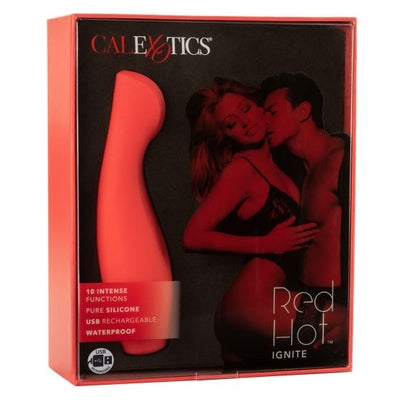 Red Hot Ignite Red Silicone Compact Clitoral Vibrator with 10 Intense Functions and USB Rechargeable Waterproof Design Red STIMULATORS