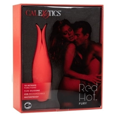 Red Hot Fury Compact Red Silicone Vibrator with 10 Vibration Functions and USB Rechargeable Waterproof Design Default Title Vibrators