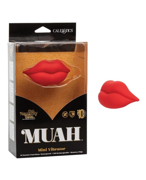 Naughty Bits MUAH Mini Red Lip-Shaped Silicone Vibrator 3.25 Inches USB Rechargeable Waterproof Default Title Vibrators