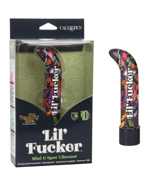 Naughty Bits Lil' Fucker Mini G-Spot Vibrator 4.25 Inch Waterproof with Floral Design Multi BULLETS
