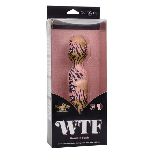 Naughty Bits WTF Wand to Fuck Pink and Gold Flexible Silicone Personal Massager with 10 Vibration Functions Waterproof Default Title Electric Massager