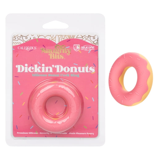 Naughty Bits Dickin Donuts Pink Silicone Donut Cock Ring Premium Stretchy Penis Enhancer Pink COCK RINGS