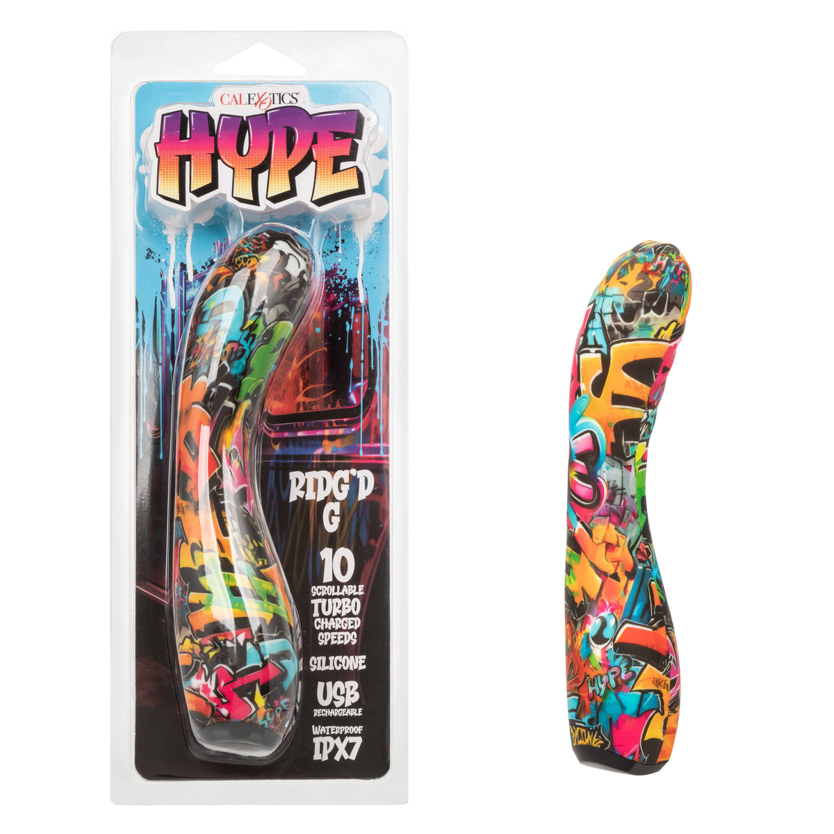 Hype Ridg'd G Colorful Graffiti Silicone G-Spot Vibrator USB Rechargeable Waterproof Default Title Vibrators