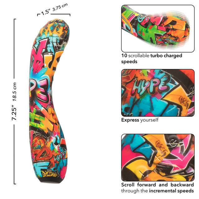Hype Ridg'd G Colorful Graffiti Silicone G-Spot Vibrator Waterproof > Sex Toys For Ladies > G-Spot Vibrators