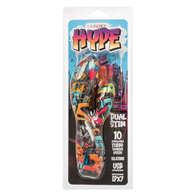 Hype Dual Stim 7.2 Inch Waterproof Silicone Graffiti Massager > Vibrators > Ladies > Rabbit