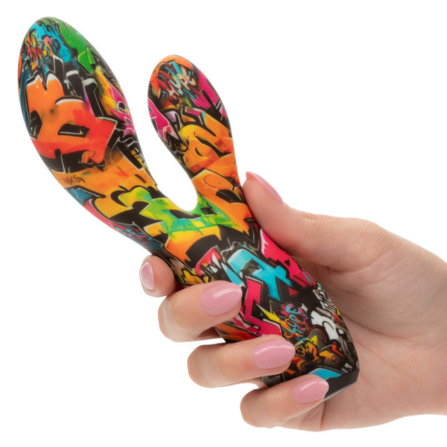 Hype Dual Stim 7.2 Inch Waterproof Silicone Graffiti Massager > Vibrators > Ladies > Rabbit