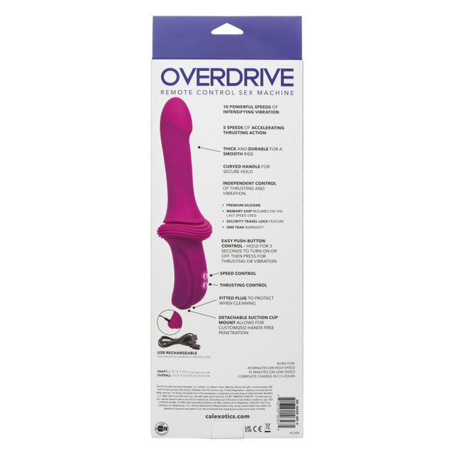 Overdrive Remote Control Sex Machine Smooth Thruster in Purple (6.75 inches) > Dildos > Thrusting Dildos