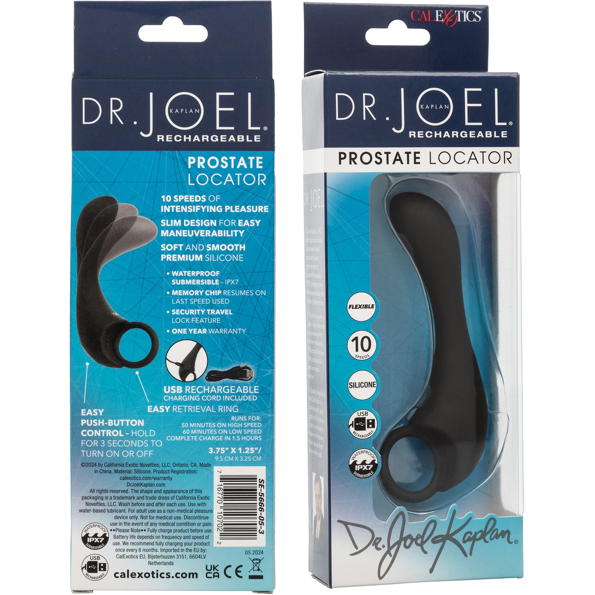 Dr. Joel Kaplan Prostate Locator Black Silicone with 10 Vibration Speeds and Charging > Anal Range > Prostate Plugs