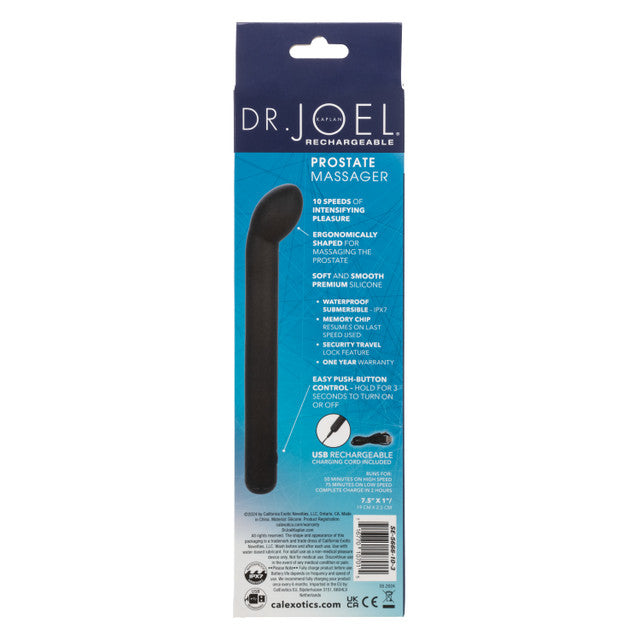 Dr. Joel Kaplan Black Silicone Prostate Massager with 10 Vibration Speeds and Charging > Anal Range > Prostate Plugs