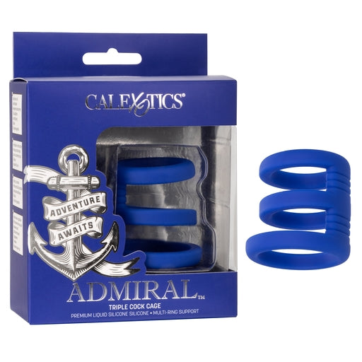 Admiral Triple Cock Cage – Snug Enhancer Cock Cage Blue > Bondage Gear > Male Chastity