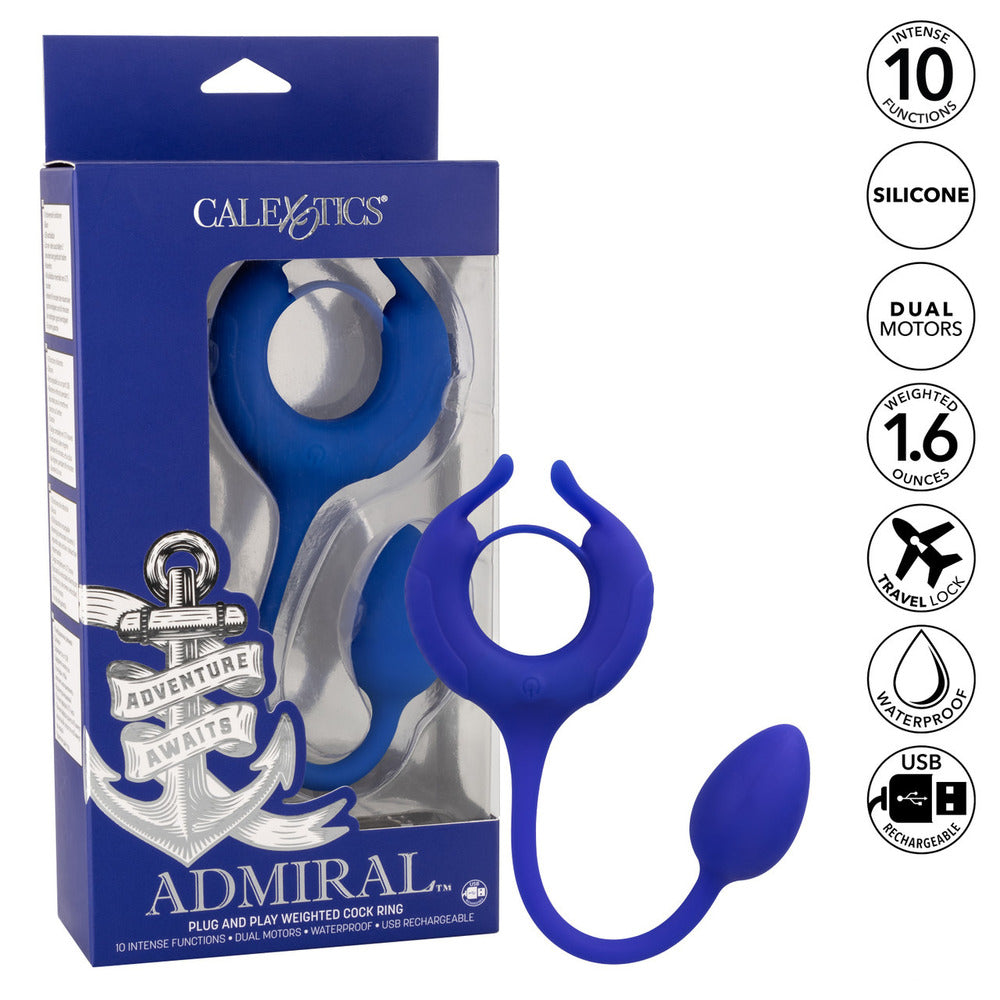Admiral Weighted Cock Ring and Egg – Silicone Vibrating Cock Ring and Egg Set > Anal Range > Prostate Plugs