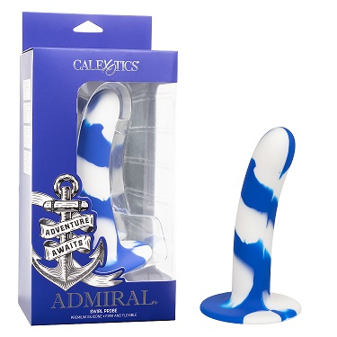 Admiral Swirl Probe Blue and White Premium Silicone 6 Inch Curved Design with Suction Cup Base Default Title DONGS
