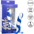 Admiral Swirl Probe Blue and White Premium Silicone 6 Inch Curved Design with Suction Cup Base > Dildos > Neutral Dildos