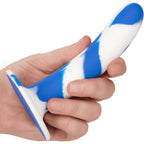 Admiral Swirl Probe Blue and White Premium Silicone 6 Inch Curved Design with Suction Cup Base > Dildos > Neutral Dildos