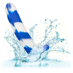 Admiral Swirl Probe Blue and White Premium Silicone 6 Inch Curved Design with Suction Cup Base > Dildos > Neutral Dildos
