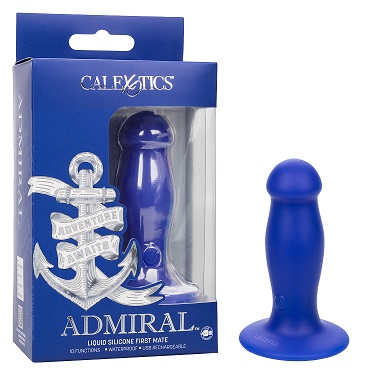 Admiral Liquid Silicone First Mate Blue Firm and Flexible Vibrating Probe with Suction Cup Base Default Title DONGS