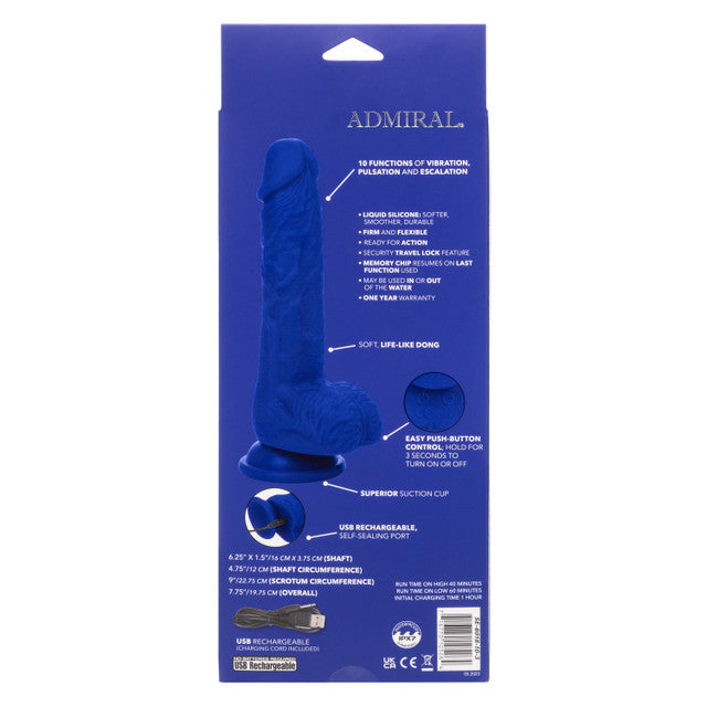 Admiral 7 Inch Vibrating Sailor Soft Liquid Silicone Dong with Suction Cup Base and Battery > Vibrators > Realistic Vibrators