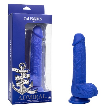 Admiral 7 Inch Vibrating Sailor Soft Liquid Silicone Dong with Suction Cup Base and USB Rechargeable Battery Default Title DONGS