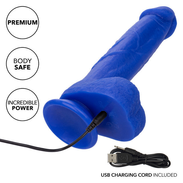 Admiral 8 Inch Vibrating Captain Blue Liquid Silicone Dong with Suction Cup and 10 Vibration Functions > Vibrators > Realistic Vibrators