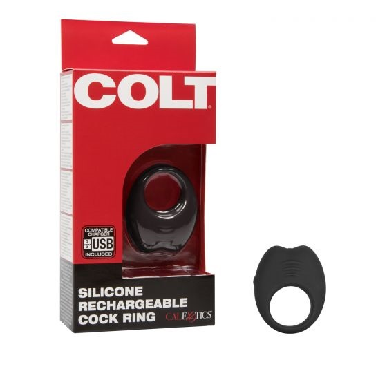 Colt Silicone Rechargeable Cock Ring Black Premium Stretchy Waterproof Size Adjustable Default Title Cock Rings Vibrating