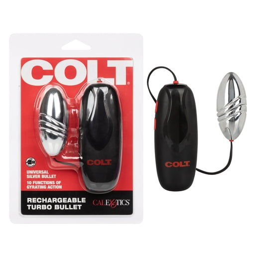 Colt Rechargeable Turbo Bullet Silver with 10 Functions and USB Charging Silver BULLETS
