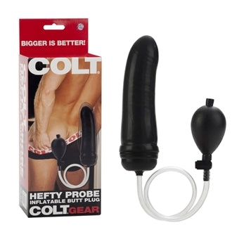 COLT Hefty Probe Inflatable Dildo Black Black ANAL TOYS
