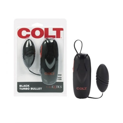 Colt Turbo Bullet Black Vibrating Stimulato with EZ Grip Power Pack Black Butt Plugs - Vibrating