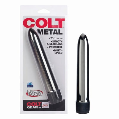 Colt Metal Vibe 7 Inch Multi-Speed Adult Toy Silver BULLETS