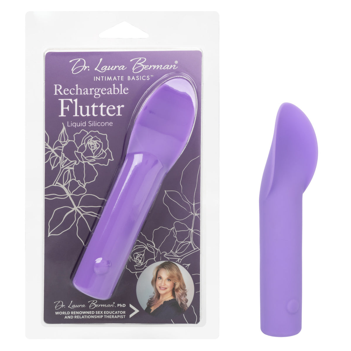 Dr. Laura Berman Rechargeable Flutter Liquid Silicone Vibrating Dilator Purple Purple STIMULATORS