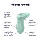 Satisfyer Exciterrr Mint Lay-On Vibrator – Silicone with Rolling Stimulating Ball and Vibration > Vibrators > Vibrating Pads
