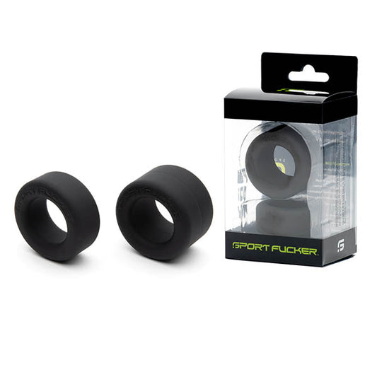 Sport Fucker Nutt Job Set - Cock Ring Set of 2 Black