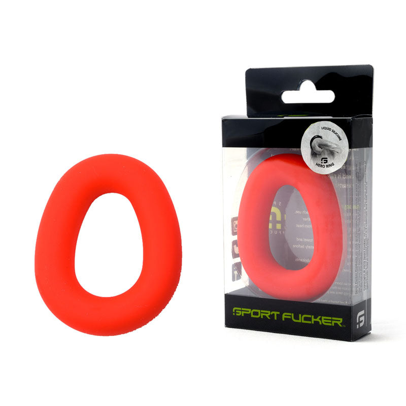 Sport Fucker Hero Ring Comfortable Cock & Ball Ring Red > Cock Ring > Single