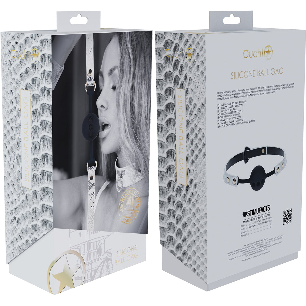 OUCH! Florence Collection Silicone Ball Gag Breathable Restraint 60cm > Bondage Gear > Gags and Bits