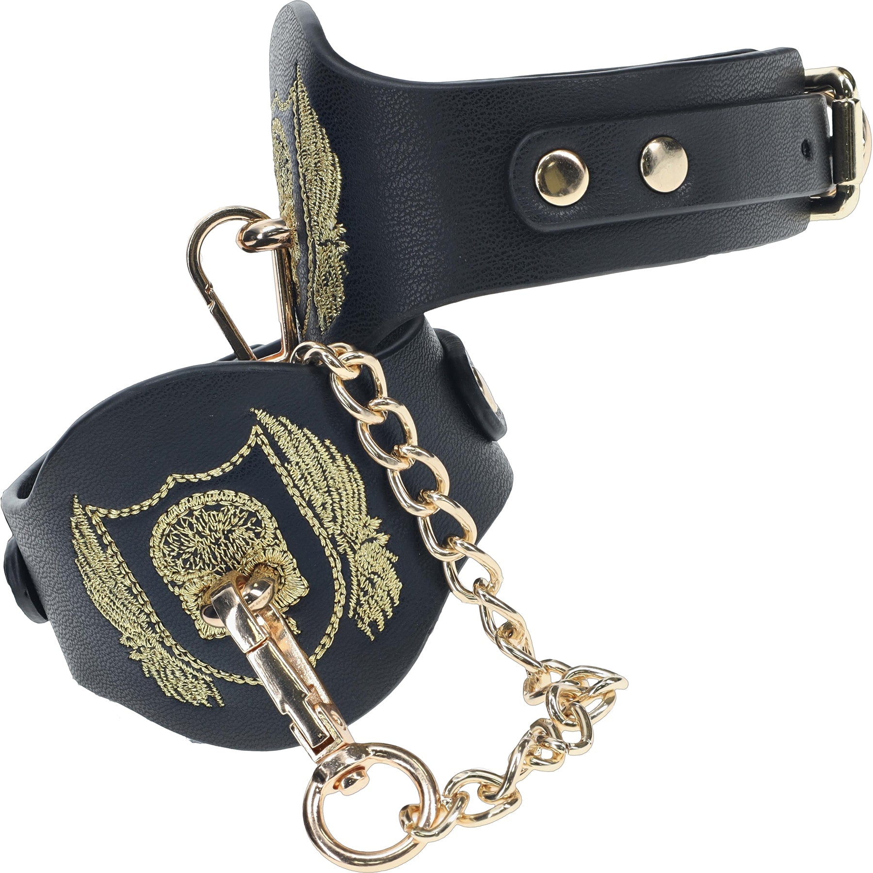 Ouch London Collection Handcuffs with Black PU Leather and Iridescent Hardware > Bondage Gear > Restraints Main image
