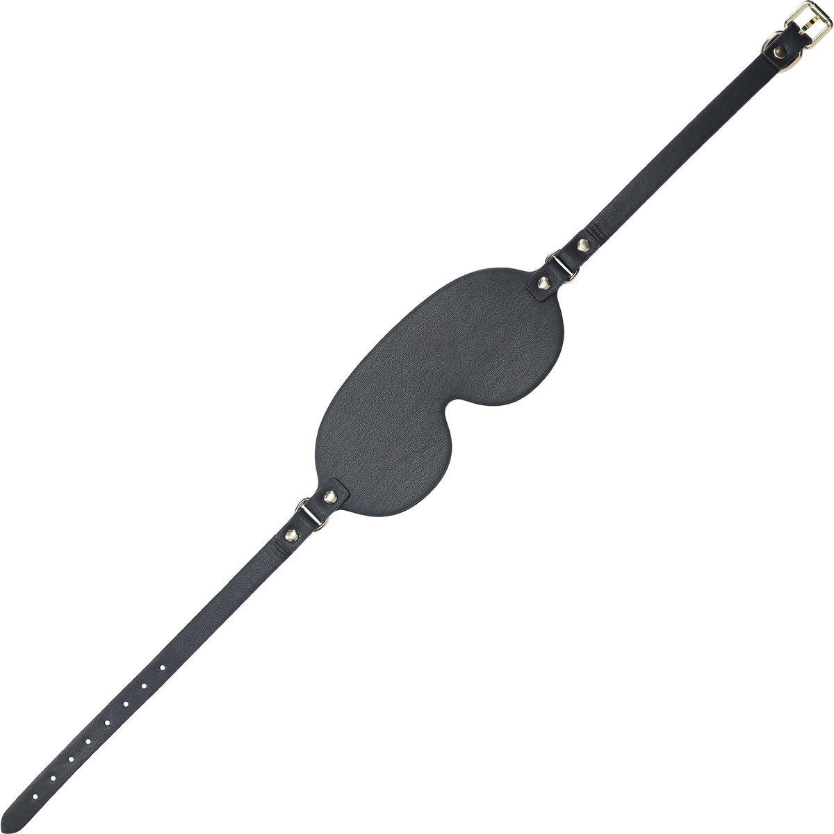 Ouch London Collection Blindfold Black PU Leather with Iridescent Hardware > Bondage Gear > Blindfolds