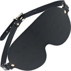 Ouch London Collection Blindfold Black PU Leather with Iridescent Hardware > Bondage Gear > Blindfolds