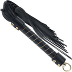 Ouch London Collection Flogger Black PU Leather Whip with Iridescent Hardware > Bondage Gear > Whips & Floggers
