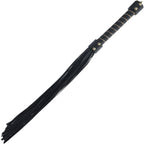 Ouch London Collection Flogger Black PU Leather Whip with Iridescent Hardware > Bondage Gear > Whips & Floggers