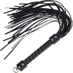 Ouch London Collection Flogger Black PU Leather Whip with Iridescent Hardware > Bondage Gear > Whips & Floggers