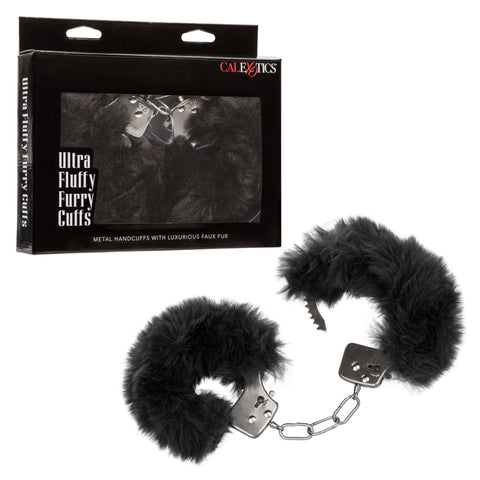 Ultra Fluffy Black Furry Bondage Cuffs For Couples Play > Bondage Gear > Handcuffs